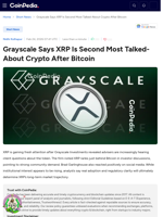 Grayscale Says XRP Is Second Most Talked-About Crypto After Bitcoin