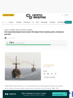 US naval blockade turns back 38 ships from Iranian ports, tensions persist