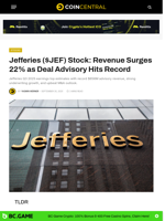 Jefferies ($JEF) Stock: Revenue Surges 22% as Deal Advisory Hits Record