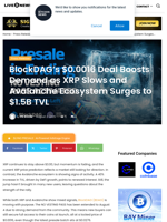 BlockDAG’s $0.0016 Deal Boosts Demand as XRP Slows and Avalanche Ecosystem Surges to $1.5B TVL | Live Bitcoin News