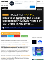 Block your dates for The Global Blockchain Show 2025 hosted by VAP Group in Abu Dhabi  | Live Bitcoin News