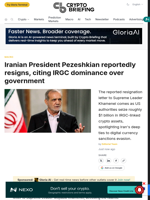 Iranian President Pezeshkian reportedly resigns, citing IRGC dominance over government