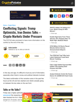 Conflicting Signals: Trump Optimistic, Iran Denies Talks - Crypto Markets Under Pressure