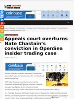 Appeals court overturns Nate Chastain's conviction in OpenSea insider trading case - The Crypto News Wire