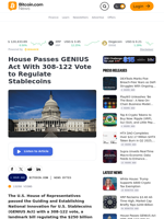 House Passes GENIUS Act With 308-122 Vote to Regulate Stablecoins – News Bytes Bitcoin News