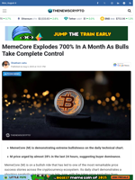 MemeCore Explodes 700% In A Month As Bulls Take Complete Control - TheNewsCrypto