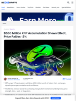 XRP Price Up 12%, $550 Million Accumulation Catalyzes Rally