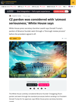 White House Defends Trump’s Pardon of Binance founder CZ