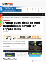 Trump cuts deal to end Republican revolt on crypto bills - The Crypto News Wire