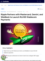Ripple Partners with Mastercard, Gemini, and WebBank to Launch RLUSD Stablecoin Payments