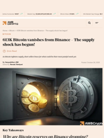 613K Bitcoin vanishes from Binance - The supply shock has begun! - AMBCrypto