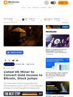 Listed UK Miner to Convert Gold Income to Bitcoin, Stock Jumps – News Bytes Bitcoin News