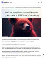 Starknet nosedives 20% amid broader crypto crash: is STRK done plummeting? - CoinJournal