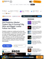 Did Prediction Market Traders See It Coming? Big Wins and Bigger Losses Follow Iran Strike – Bitcoin News