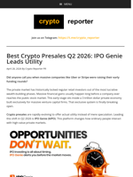 Best Crypto Presales Q2 2026: IPO Genie Leads Utility