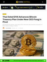 Thai-listed DV8 Advances Bitcoin Treasury Plan Under New CEO Fang in Pivot