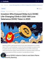 Investors Who Enjoyed Shiba Inu's (SHIB) Life-Changing Climb in 2021 Will Love Salamanca (DON) Token in 2025