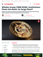 DOGE Whales Return as Price Eyes 2x Surge