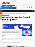 AI needs proof-of-work, not Big Tech - The Crypto News Wire