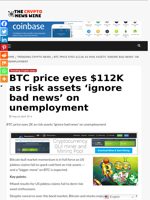 BTC price eyes $112K as risk assets 'ignore bad news' on unemployment - The Crypto News Wire