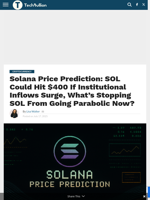 Solana Price Prediction: SOL Could Hit $400 If Institutional Inflows Surge, What's Stopping SOL From Going Parabolic Now?