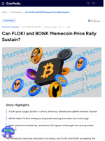 Can FLOKI and BONK Memecoin Price Rally Sustain?