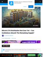 Bitcoin LTH Distribution Not Over Yet – Can Institutions Absorb The Remaining Supply? | Bitcoinist.com