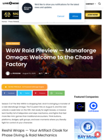 WoW Raid Preview — Manaforge Omega: Welcome to the Chaos Factory | Live Bitcoin News