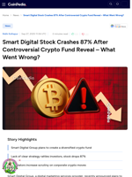 Smart Digital Stock Crashes 87% After Controversial Crypto Fund Reveal - What Went Wrong?