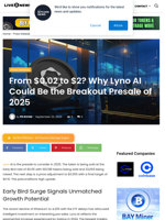 From $0.02 to $2? Why Lyno AI Could Be the Breakout Presale of 2025 | Live Bitcoin News