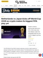 Netherlands vs Japan kicks off World Cup 2026 as crypto makes its biggest FIFA play yet