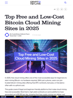 Top Free and Low-Cost Bitcoin Cloud Mining Sites in 2025