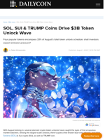 SOL, SUI & TRUMP Coins Drive $3B Token Unlock Wave - DailyCoin