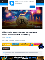 Billion-Dollar Wealth Manager Reveals Why A Bitcoin Price Crash Is A Good Thing | Bitcoinist.com