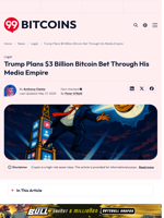Trump $3 Billion Bitcoin Plan Tied to Media Empire Expansion