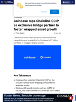 Coinbase taps Chainlink CCIP as exclusive bridge partner to foster wrapped asset growth