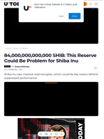 84,000,000,000,000 SHIB: This Reserve Could Be Problem for Shiba Inu - U.Today