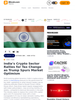 India’s Crypto Sector Rallies for Tax Change as Trump Spurs Market Optimism – News Bytes Bitcoin News