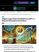 Ripple Legal Team Confident as XRP vs. Bitcoin Showdown Escalates - Crypto News Flash