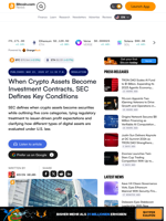 When Crypto Assets Become Investment Contracts, SEC Defines Key Conditions – Regulation Bitcoin News