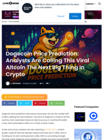 Dogecoin Price Prediction: Analysts Are Calling This Viral Altcoin The Next Big Thing In Crypto | Live Bitcoin News