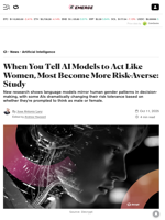 When You Tell AI Models to Act Like Women, Most Become More Risk-Averse: Study - Decrypt