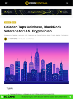 Caladan Taps Coinbase, BlackRock Veterans for U.S. Crypto Push