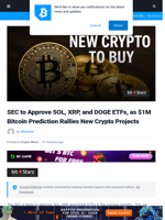 SEC Approves Three New ETFs as $1M Bitcoin Prediction May Push New Crypto to Huge Gains
