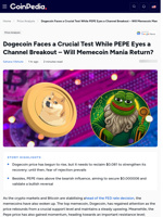 Dogecoin Faces a Crucial Test While PEPE Eyes a Channel Breakout – Will Memecoin Mania Return?