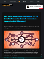 TRX Price Prediction: TRON Eyes $0.33 Breakout Despite Bearish Momentum - November 2025 Forecast - Blockchain.News