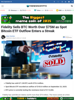 Fidelity Sells BTC Worth Over $75M as Spot Bitcoin ETF Outflow Enters a Streak - TheNewsCrypto