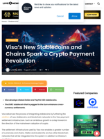 Visa’s New Stablecoins and Chains Spark a Crypto Payment Revolution | Live Bitcoin News