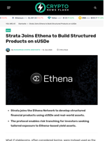 Strata Joins Ethena to Build Structured Products on sUSDe - Crypto News Flash