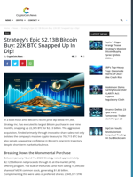 Strategy's Epic $2.13B Bitcoin Buy: 22K BTC Snapped Up in Dip! - CryptoCoin.News